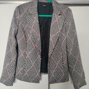 Premise Stylish Black and White Plaid Women's Jacket